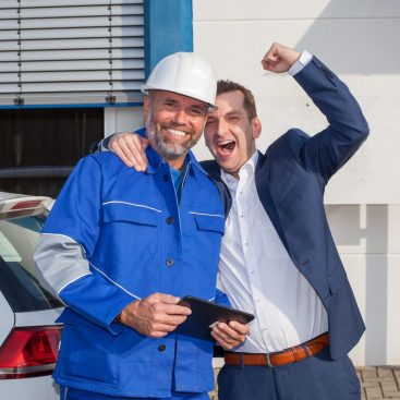 Clyde Bergemann workers celebrating